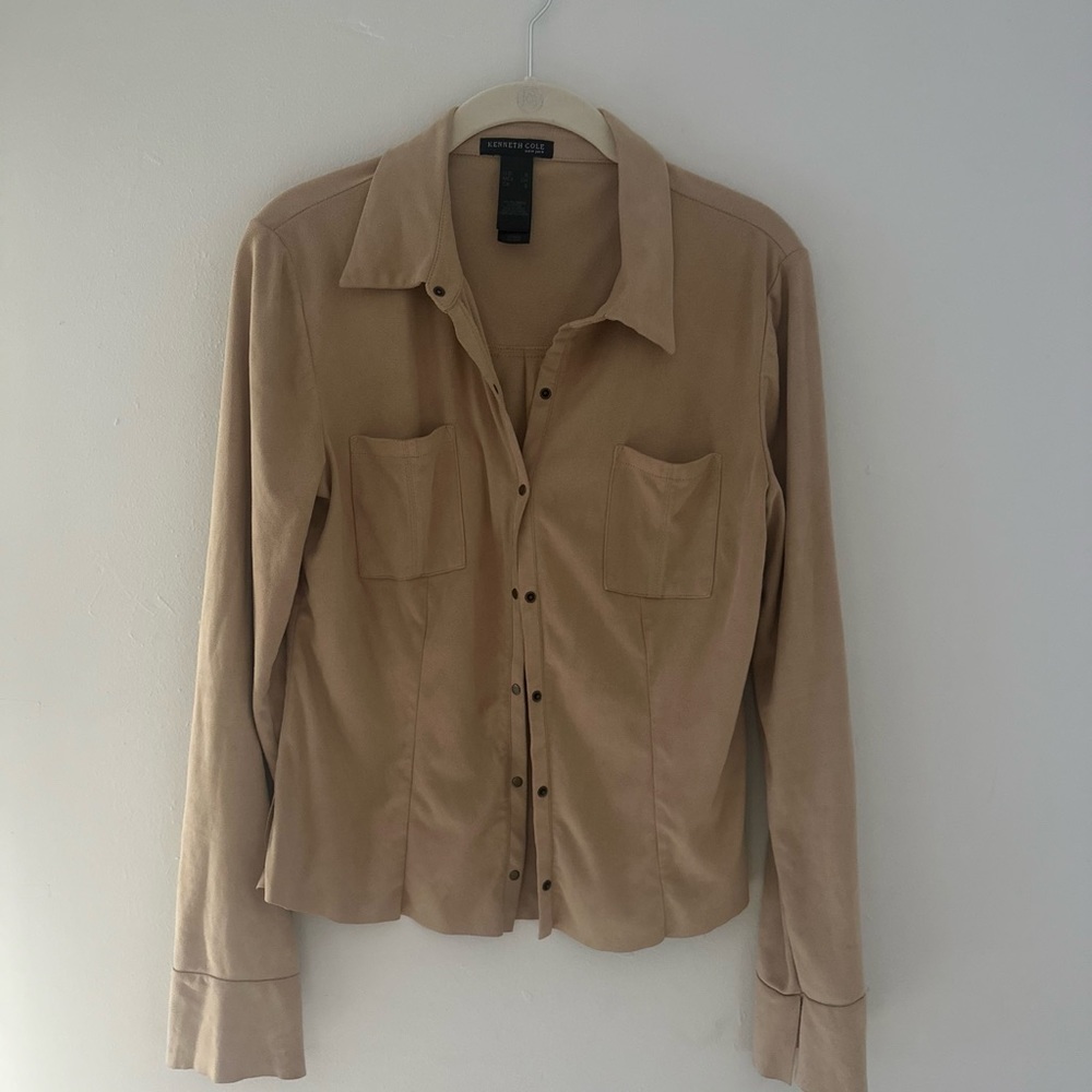 Kenneth Cole NY faux suede button down